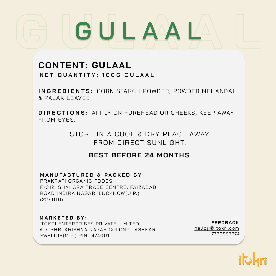 Green Organic Herbal Gulal Holi Colour (100gm)