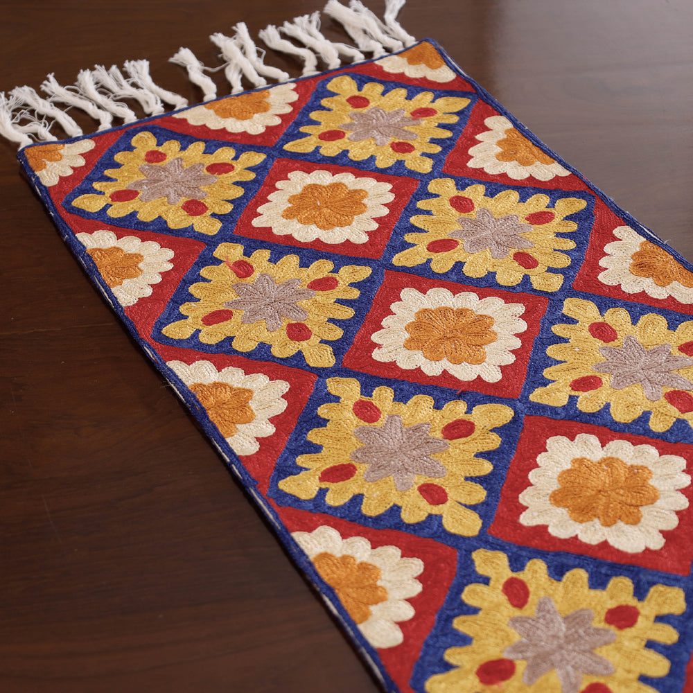 Buy Original Chain Stitch Mulberry Silk Thread Hand Embroidery Rug/Carpet Online at iTokri.com