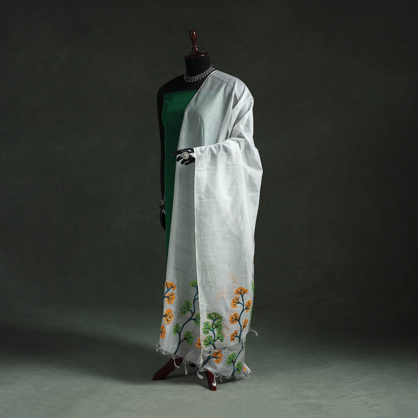 Original gond handpainted handloom chanderi silk dupatta 02