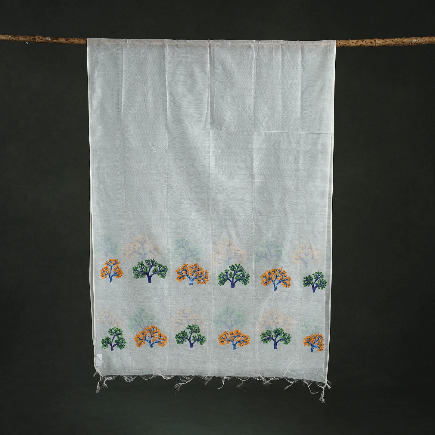 Original gond handpainted handloom chanderi silk dupatta 04