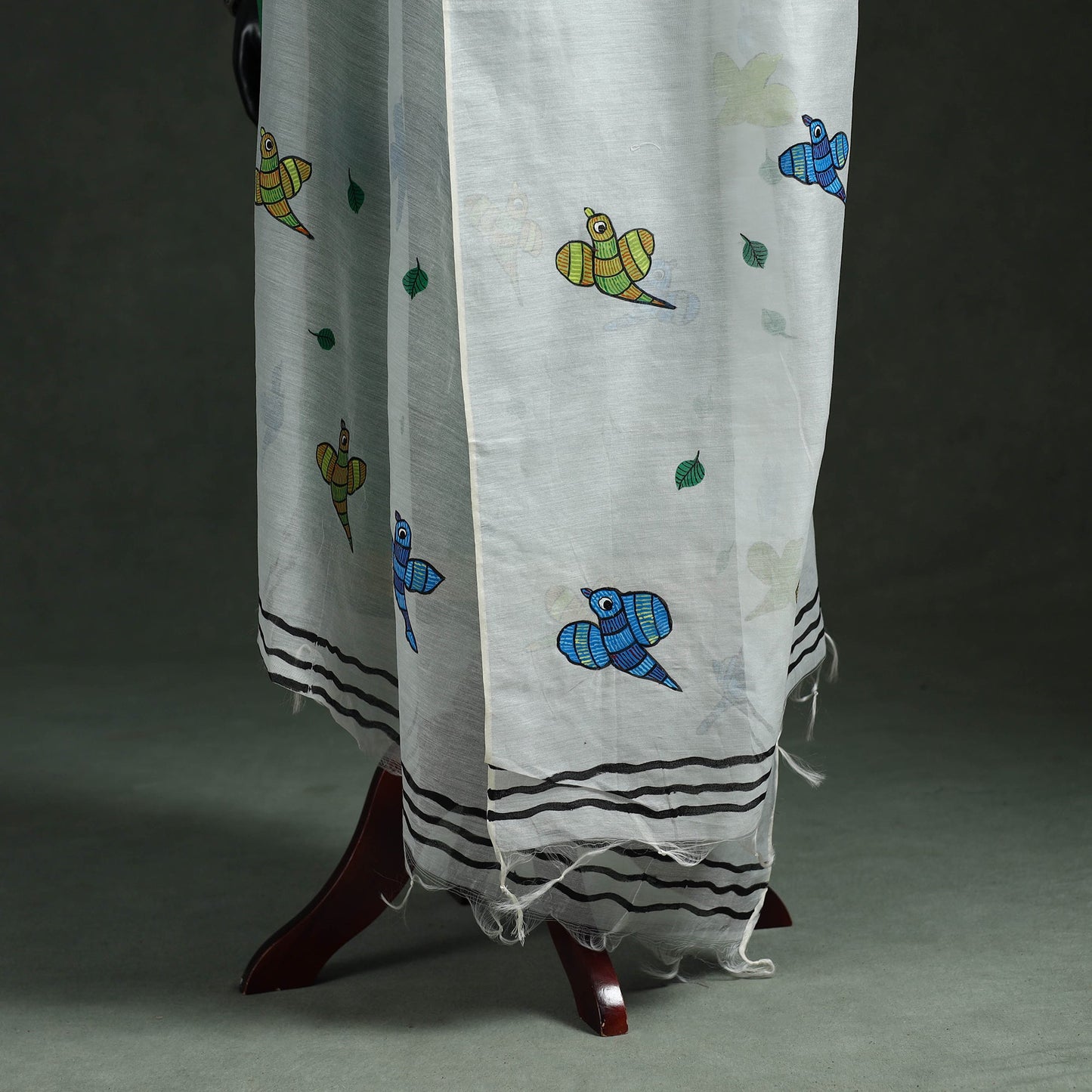 Original gond handpainted handloom chanderi silk dupatta 05