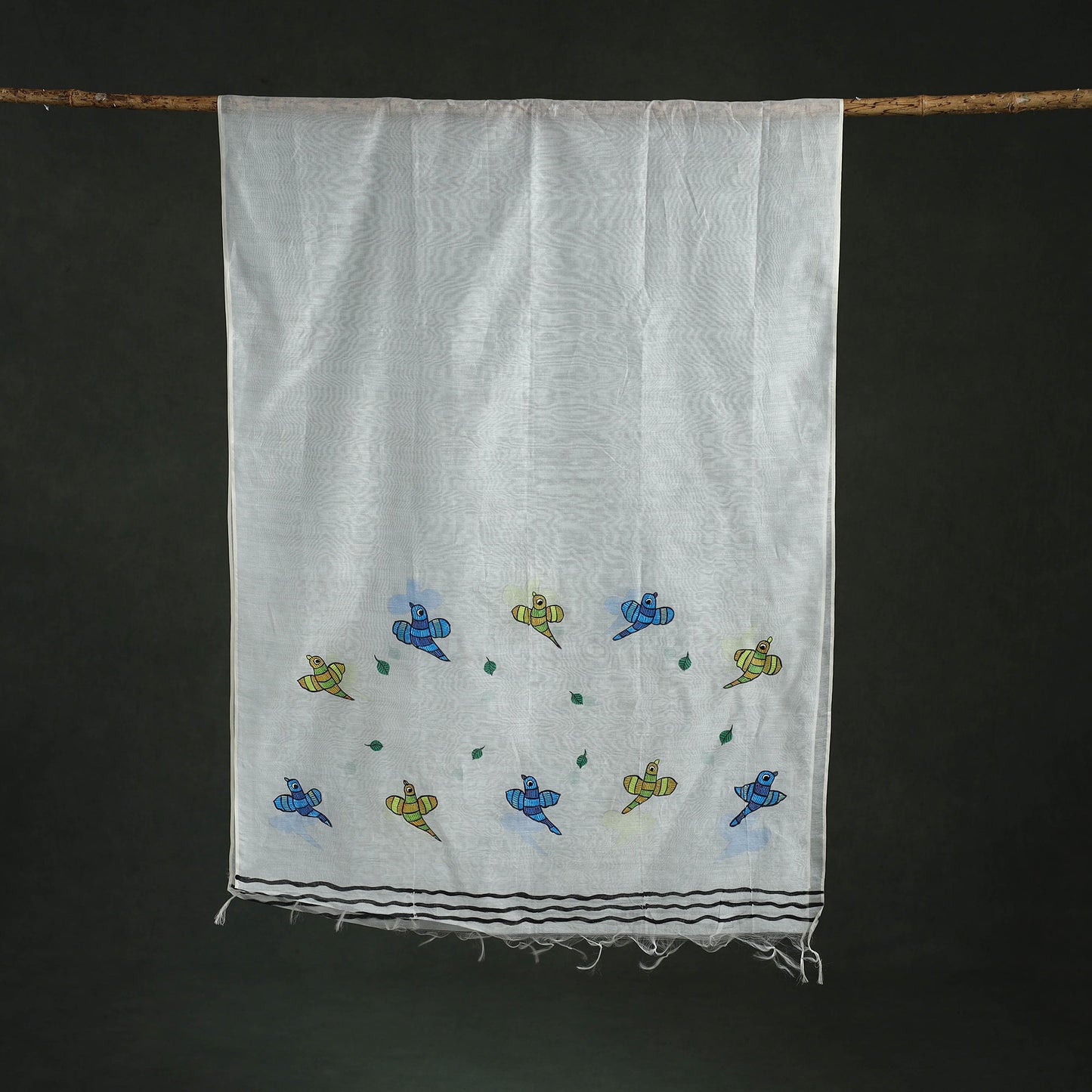 Original gond handpainted handloom chanderi silk dupatta 05