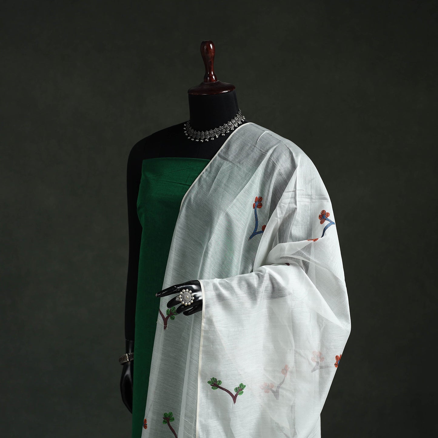 Original gond handpainted handloom chanderi silk dupatta 07