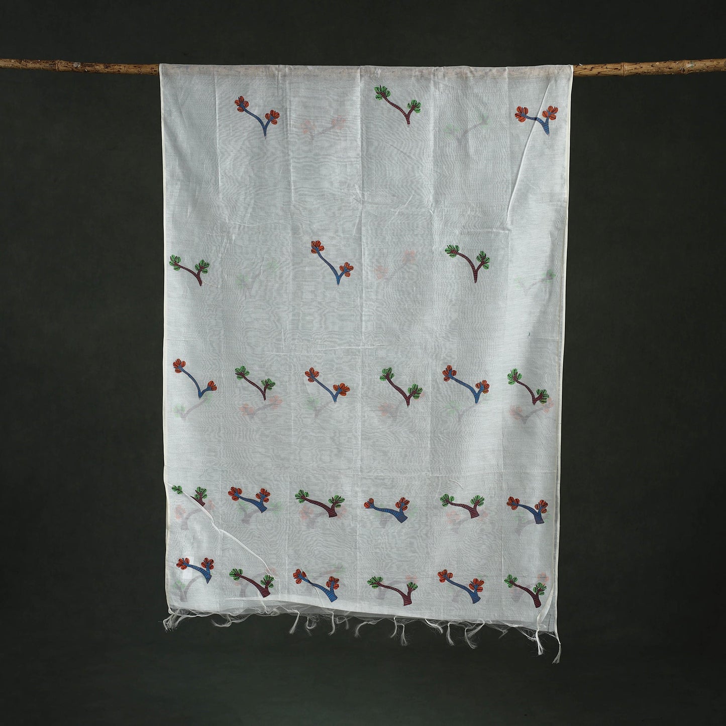 Original gond handpainted handloom chanderi silk dupatta 07