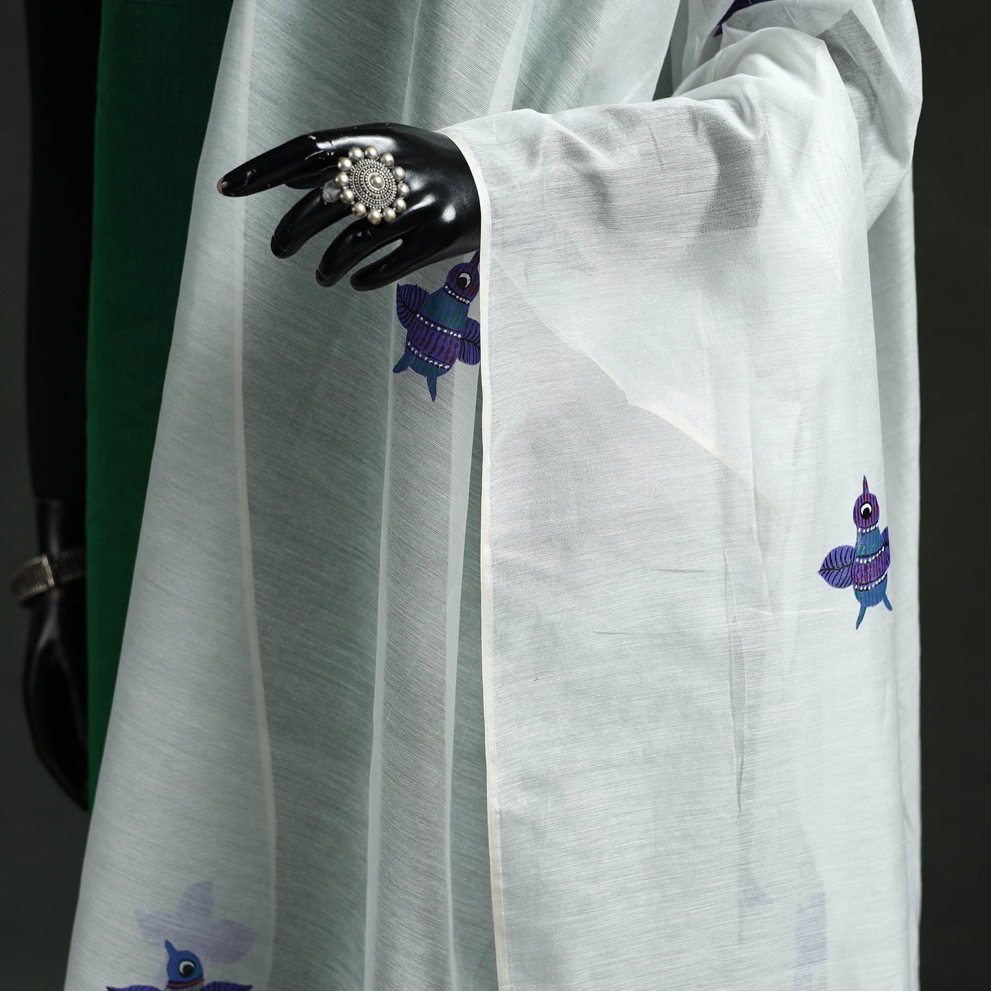 Original gond handpainted handloom chanderi silk dupatta 09