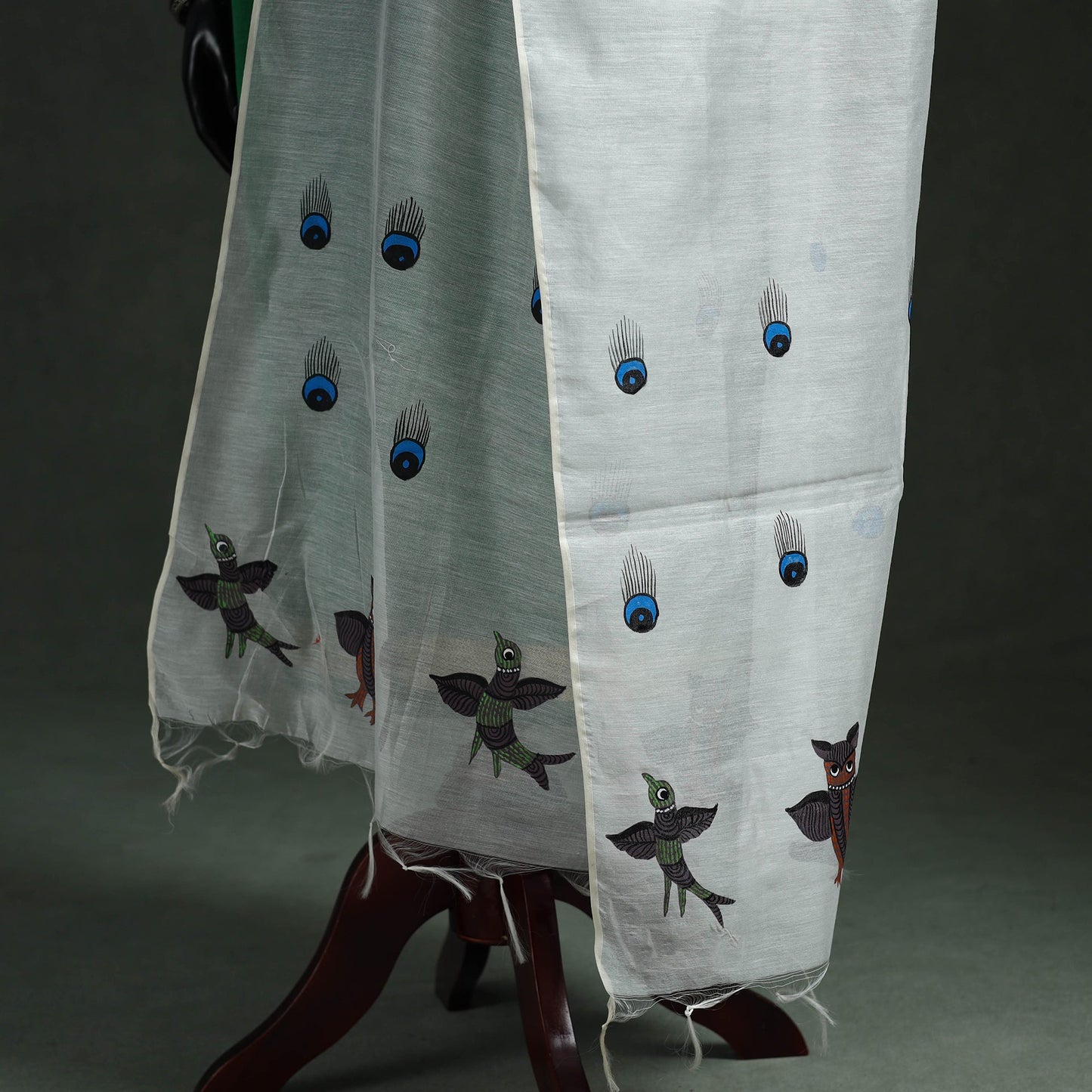 Original gond handpainted handloom chanderi silk dupatta 10