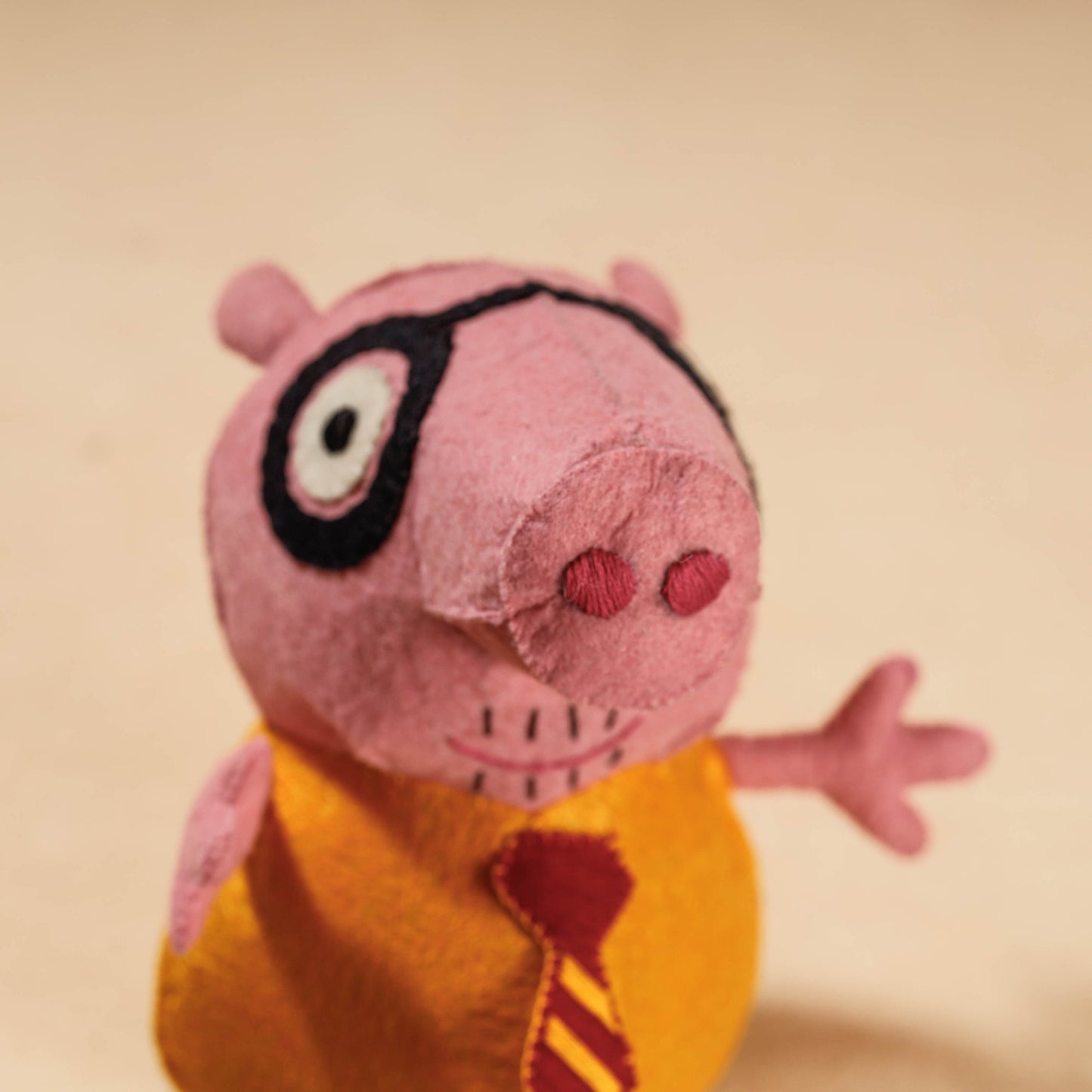 Buy Papa Piggie - Handmade Felt Work Stuffed Soft Toy