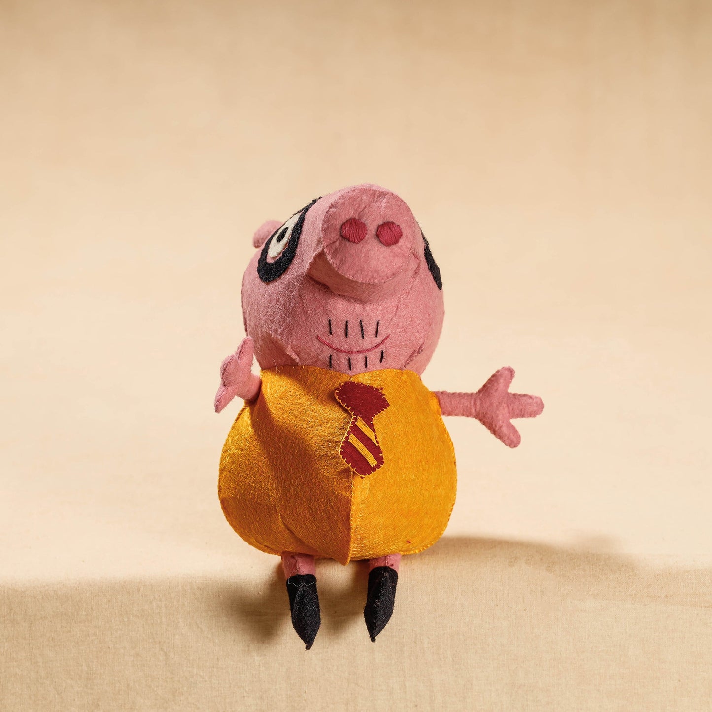 Buy Papa Piggie - Handmade Felt Work Stuffed Soft Toy
