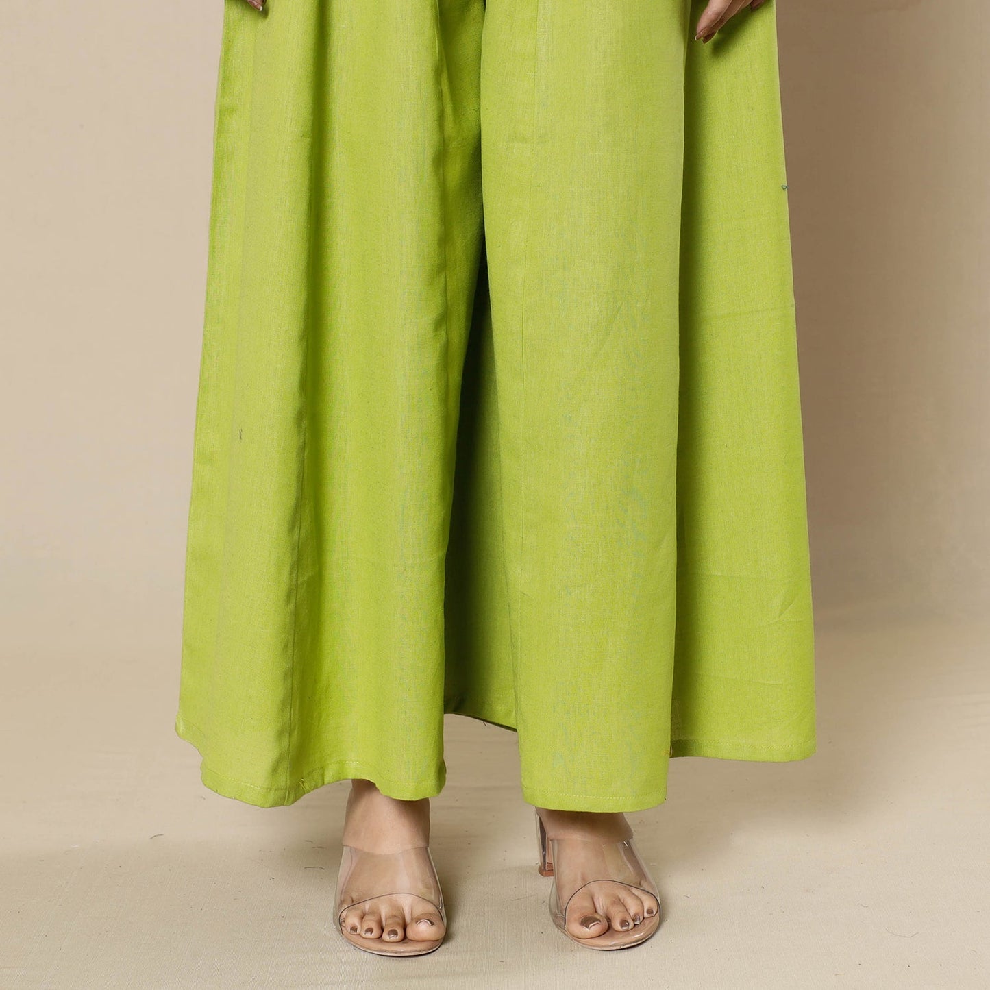 Plain Dyed Cotton Flared Palazzo Online at iTokri.com