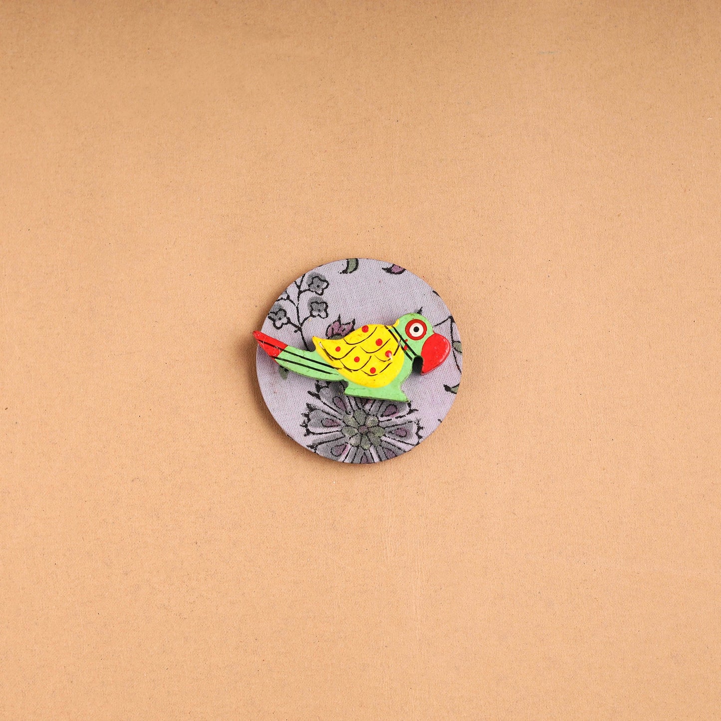 Parrot - Handmade Fabart Wooden Magnet