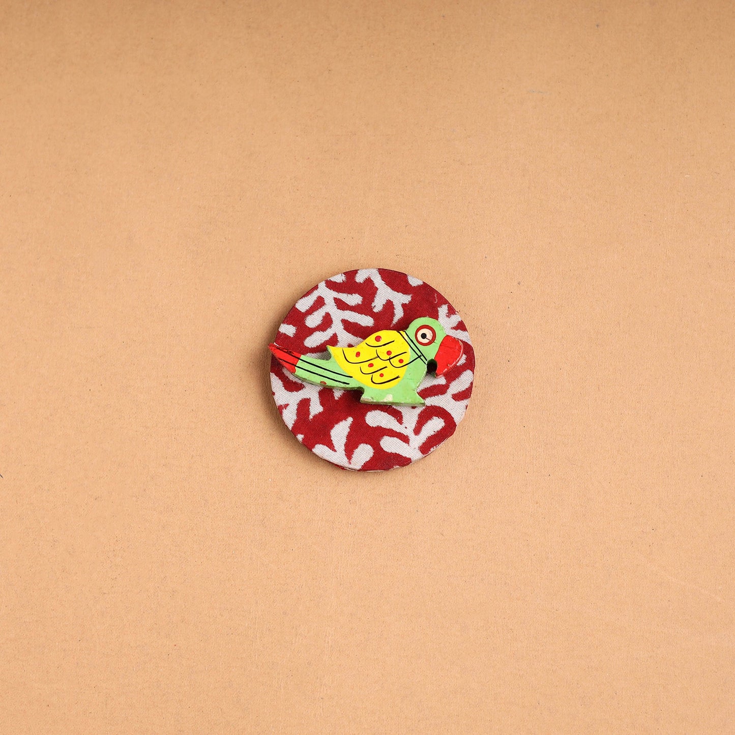 Parrot - Handmade Fabart Wooden Magnet