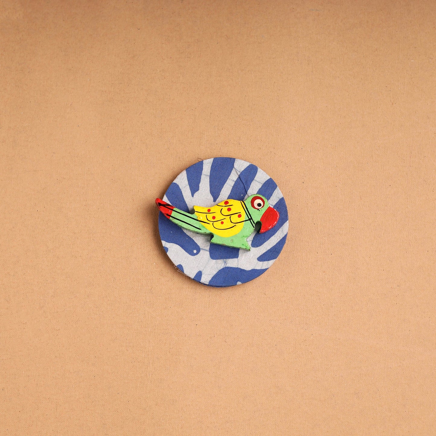 Parrot - Handmade Fabart Wooden Magnet
