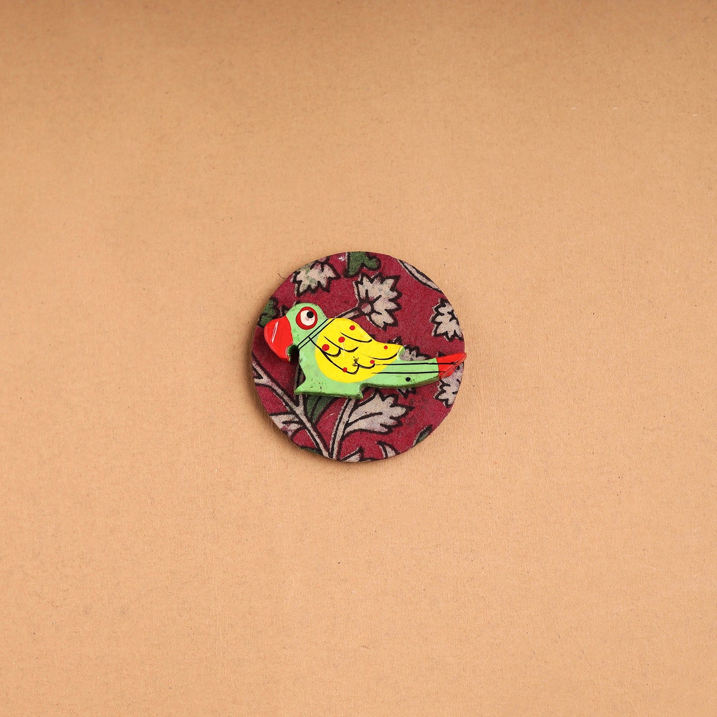 Parrot - Handmade Fabart Wooden Magnet