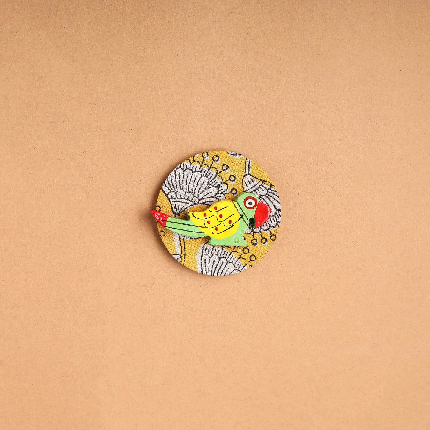Parrot - Handmade Fabart Wooden Magnet