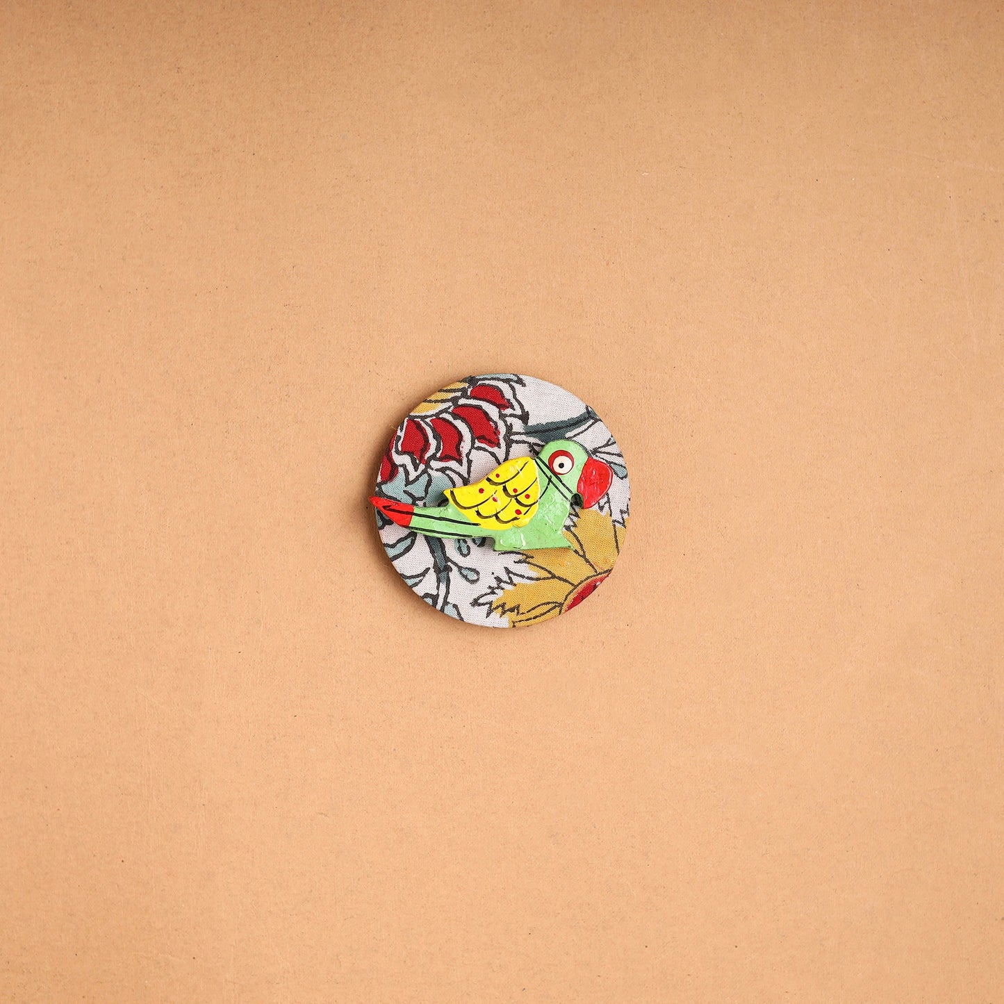 Parrot - Handmade Fabart Wooden Magnet