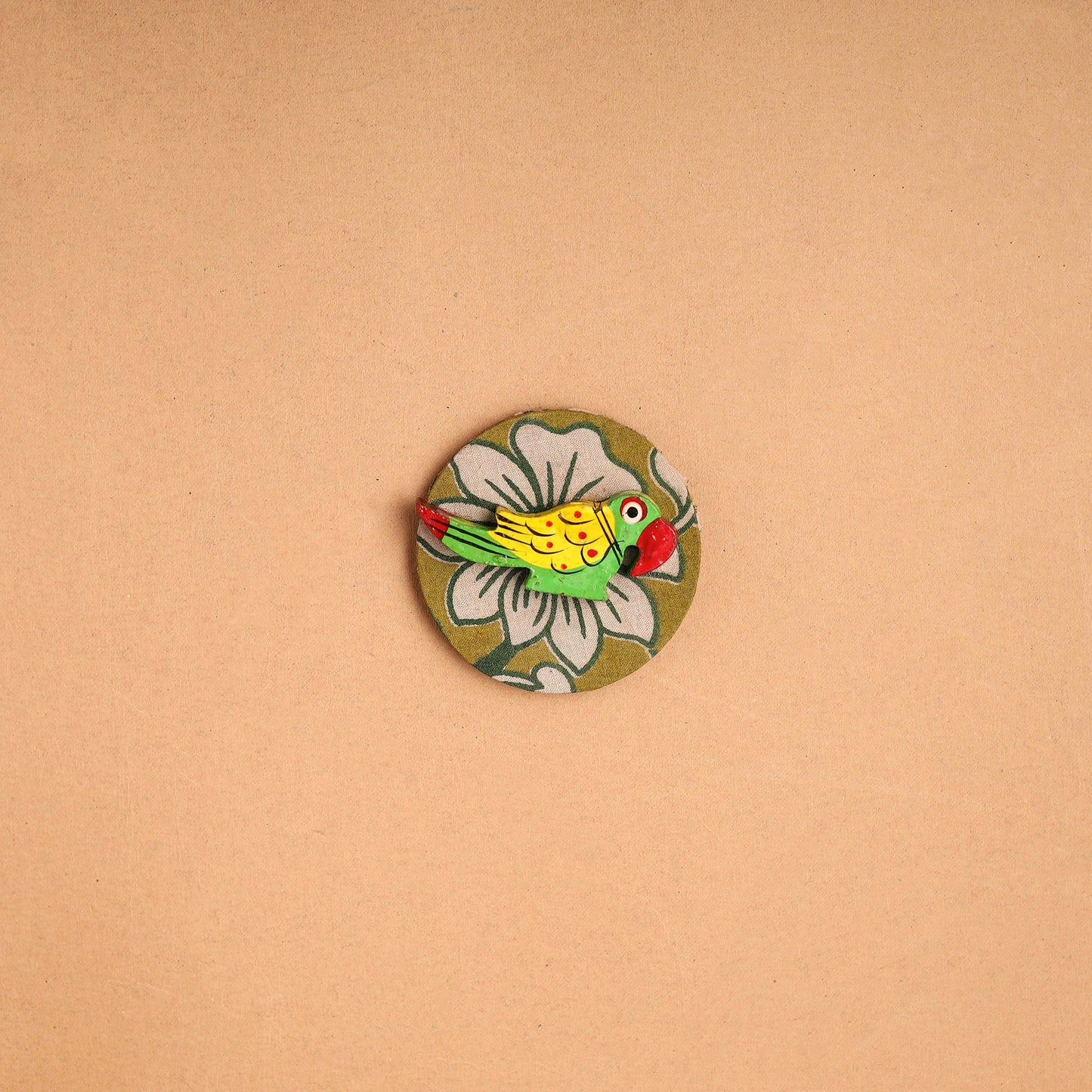 Parrot - Handmade Fabart Wooden Magnet