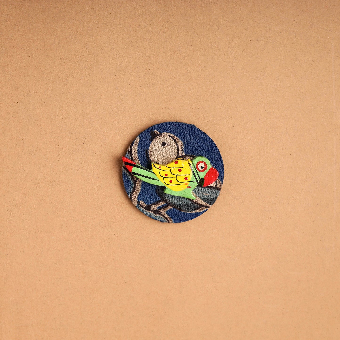 Parrot - Handmade Fabart Wooden Magnet