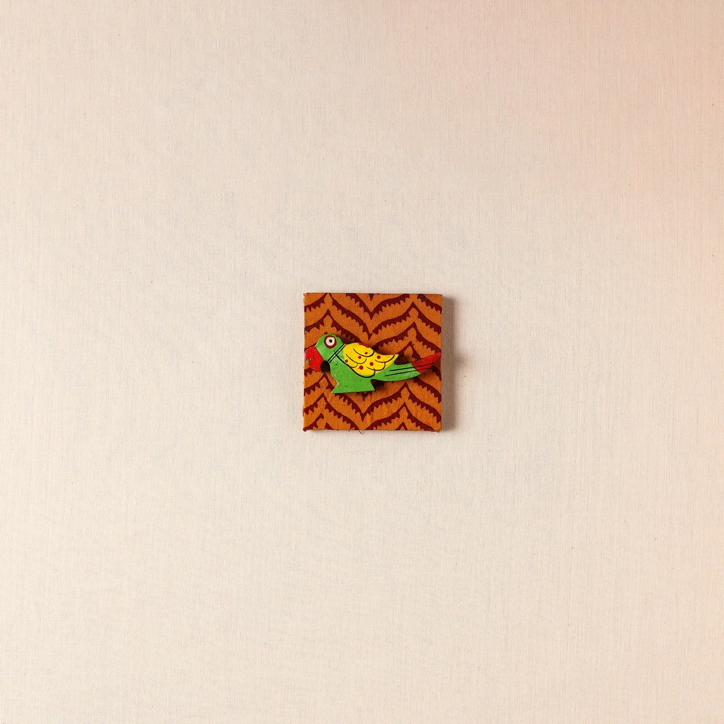 Parrot - Handmade Fabart Wooden Magnet