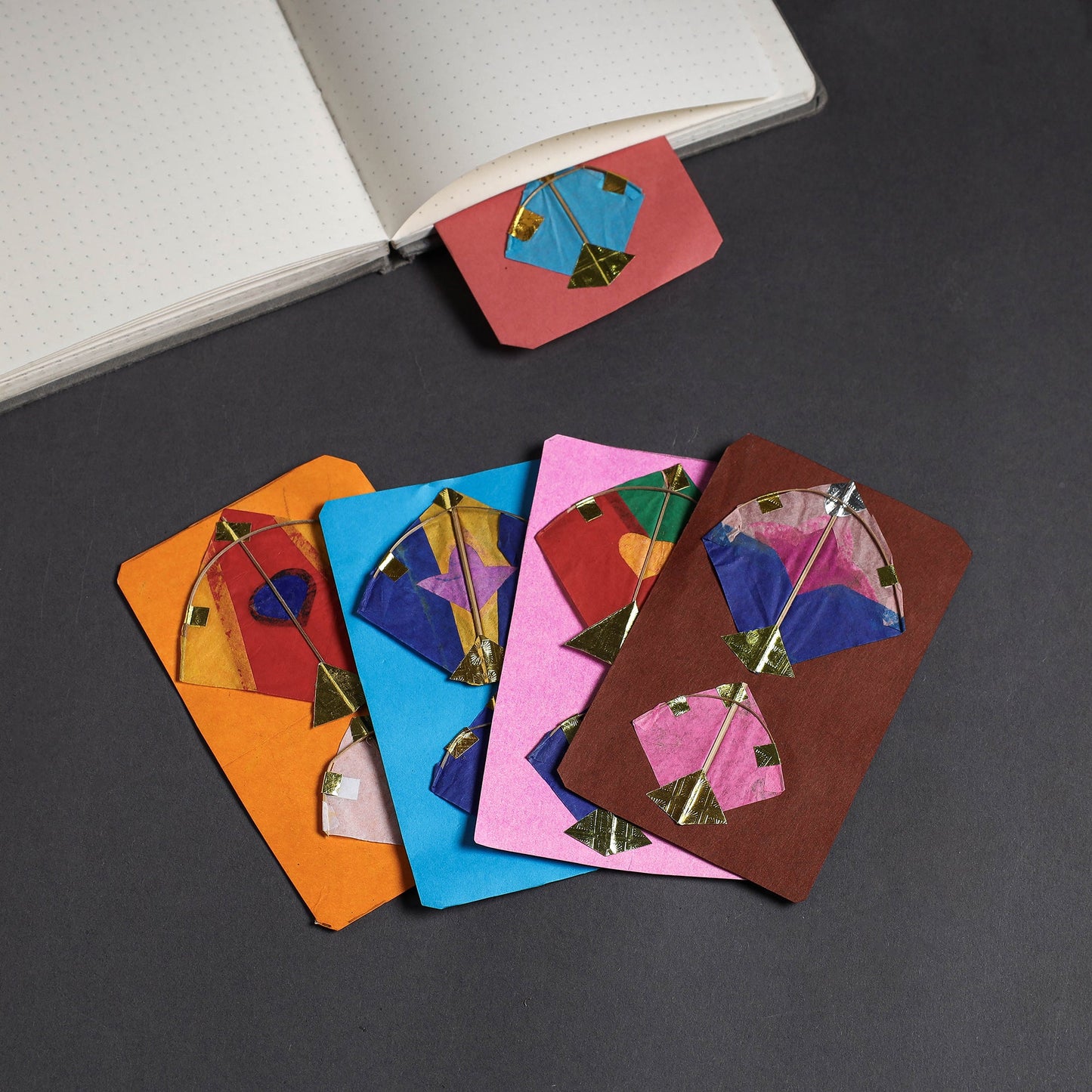 Buy पतंग Kite - Handmade Paper Work Bookmark (Set of 5)