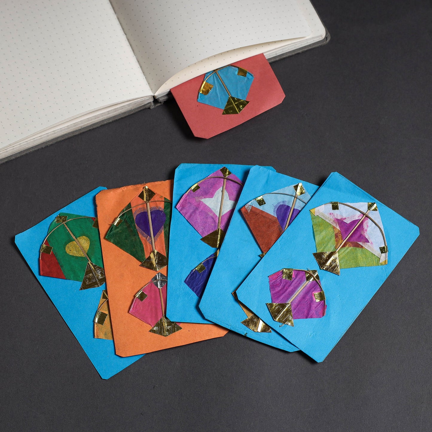 Buy पतंग Kite - Handmade Paper Work Bookmark (Set of 5)