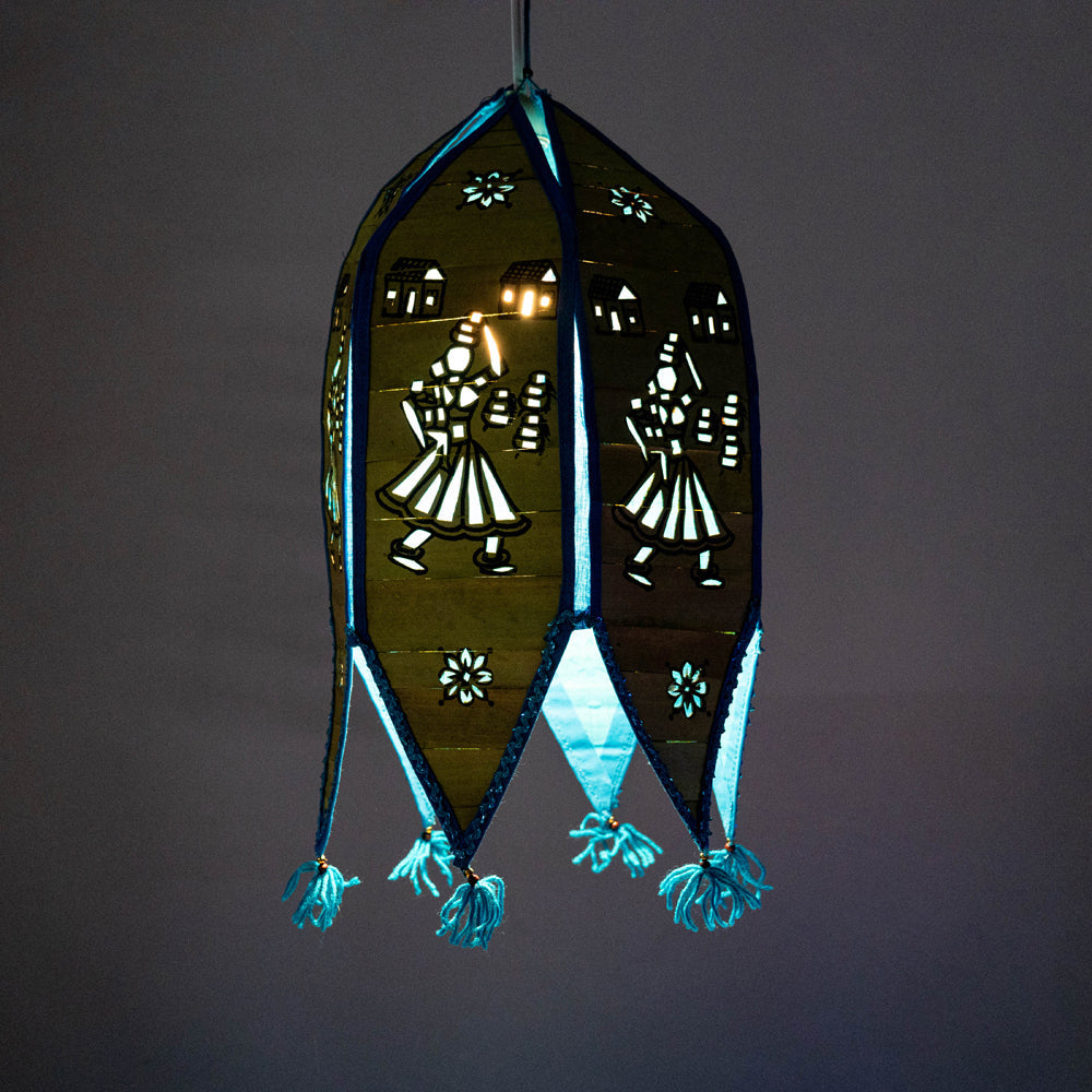 Pattachitra Handpainted Palm Leaf Lampshade