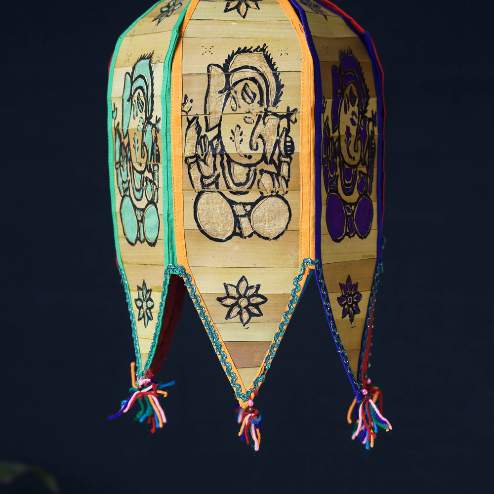Pattachitra Handpainted Palm Leaf Lampshade