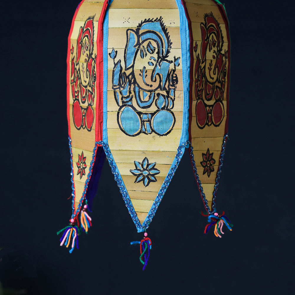 Pattachitra Handpainted Palm Leaf Lampshade
