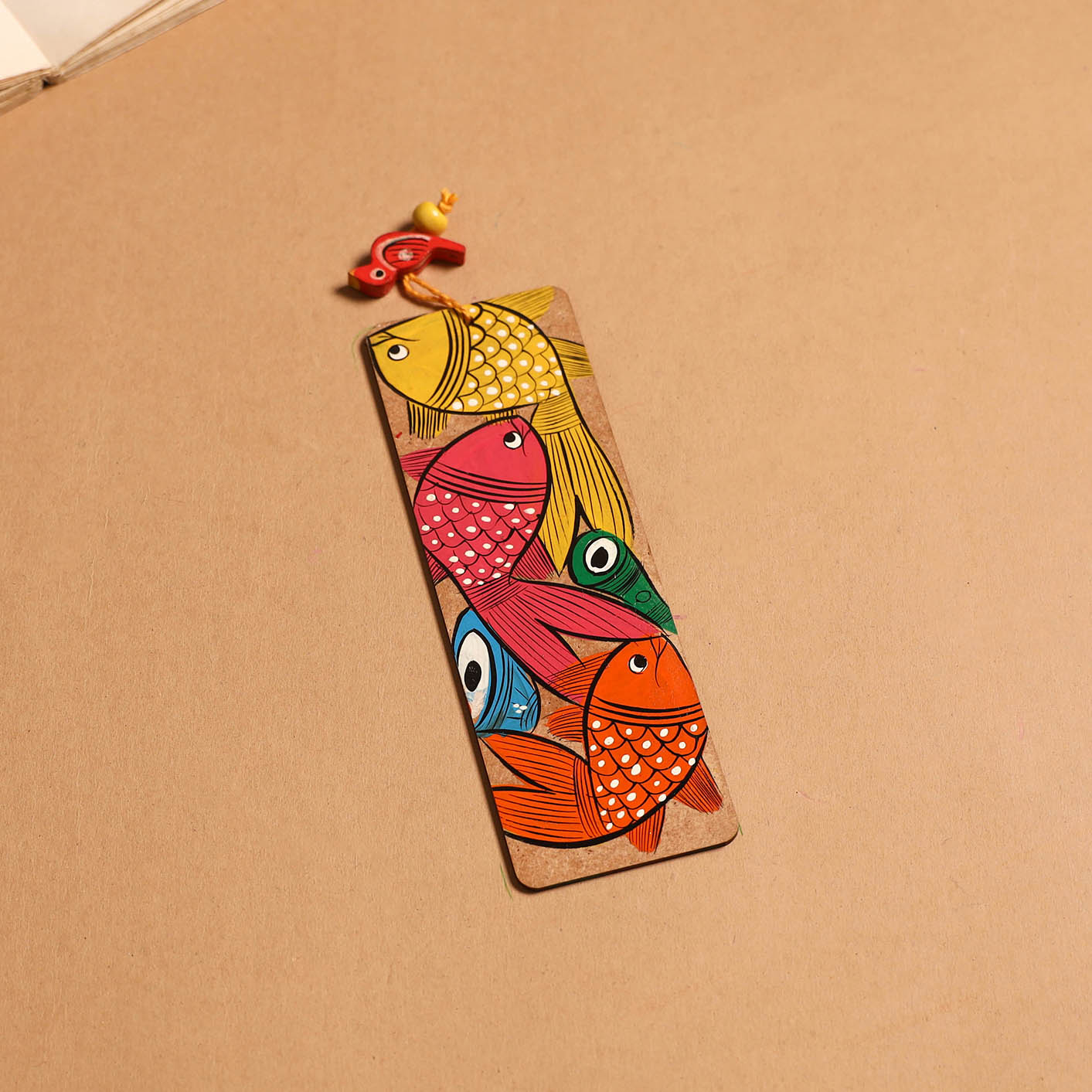 Patua handpainted wooden bookmark 29 - handcrafted