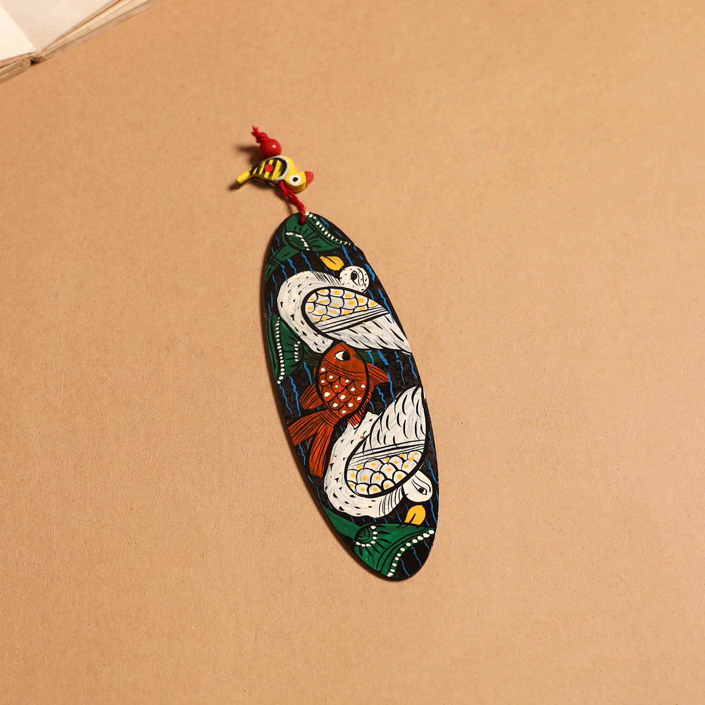 Patua handpainted wooden bookmark 33 - handcrafted