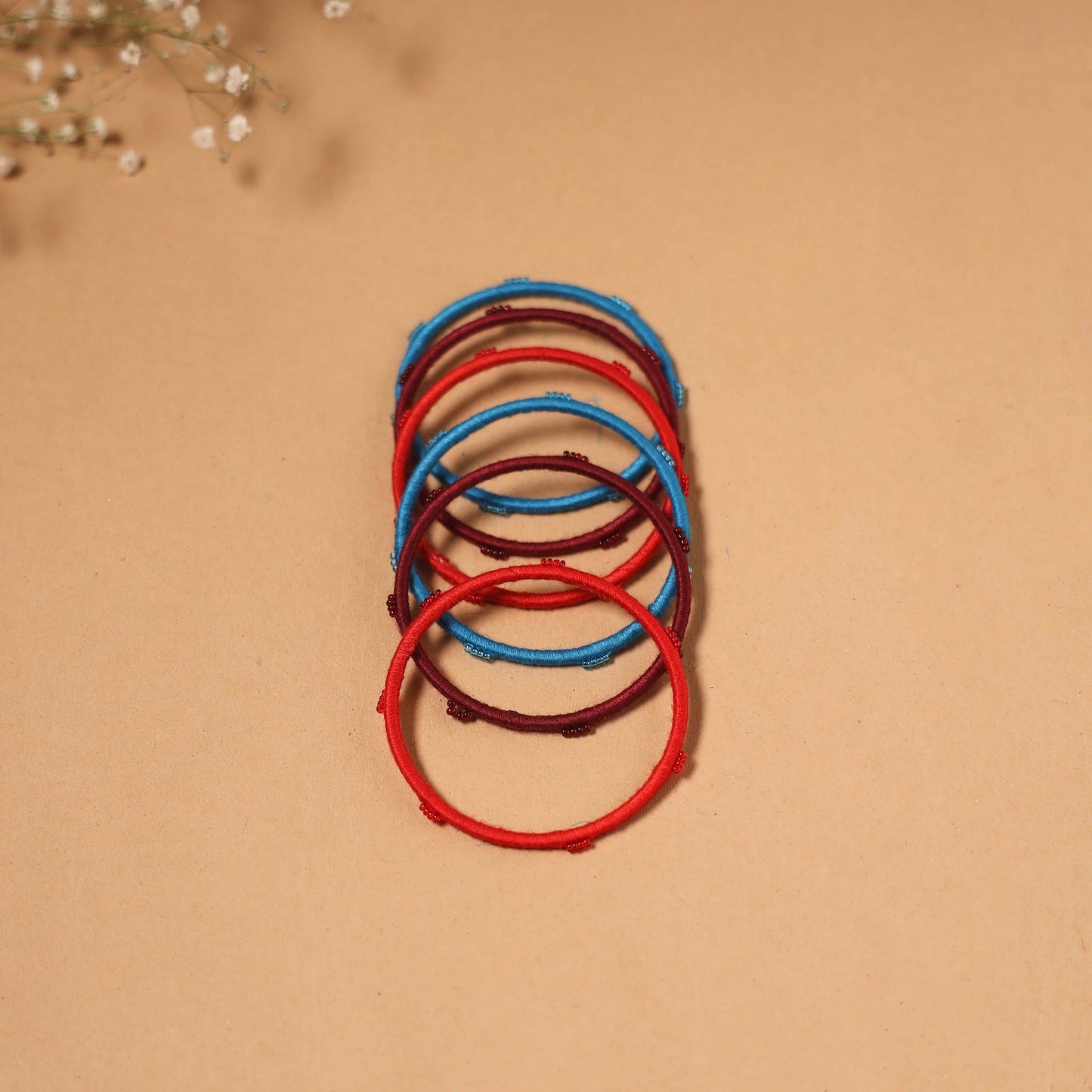 Patwa thread & bead work bangles by kailash (set of 6) 67