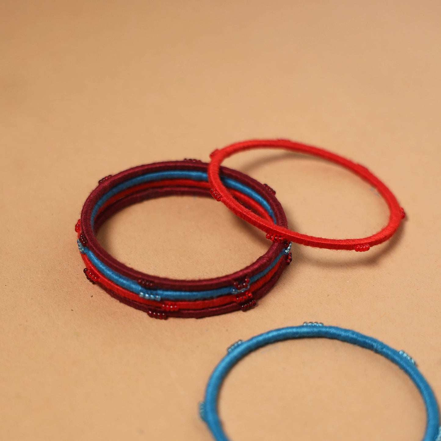 Patwa thread & bead work bangles by kailash (set of 6) 67