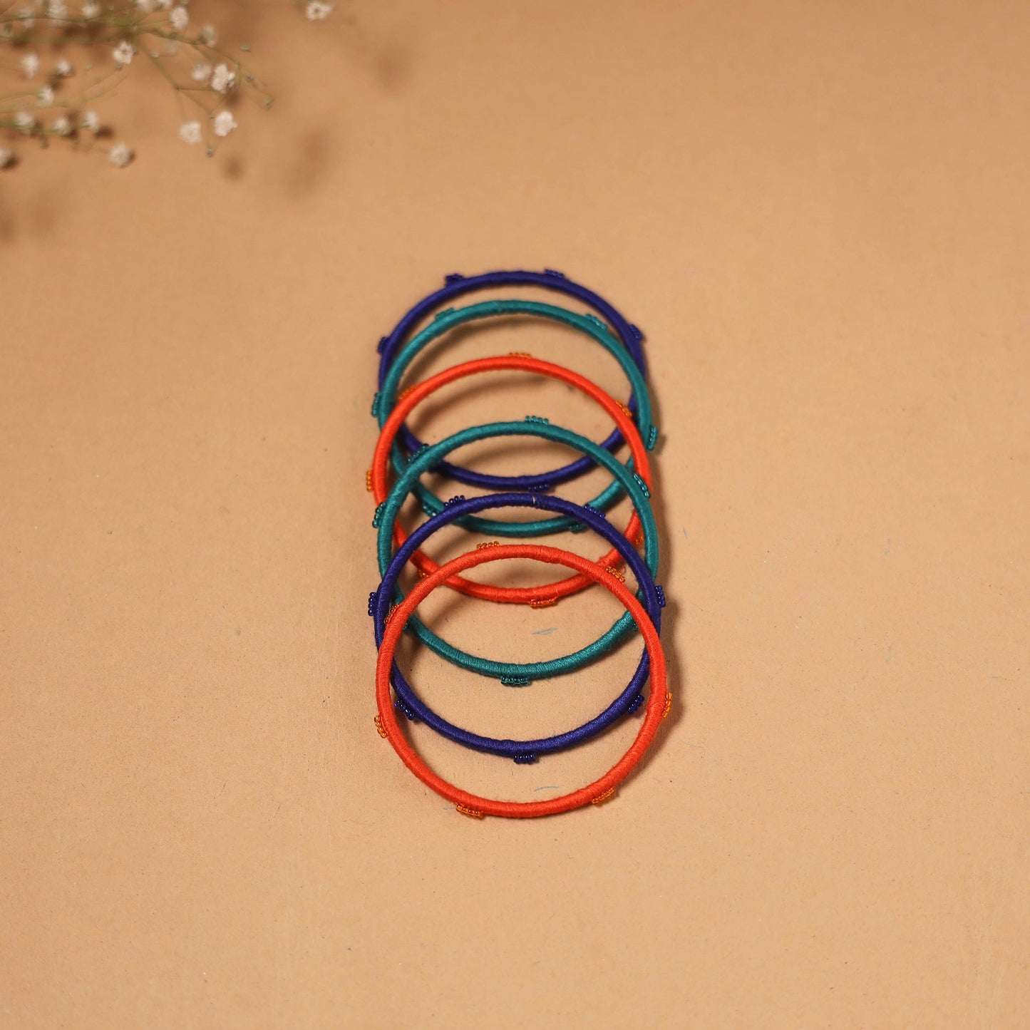 Patwa thread & bead work bangles by kailash (set of 6) 68