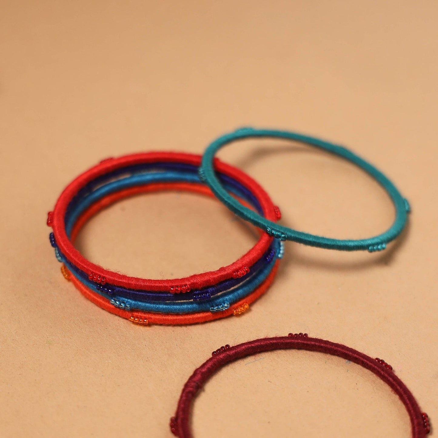 Patwa thread & bead work bangles by kailash (set of 6) 70