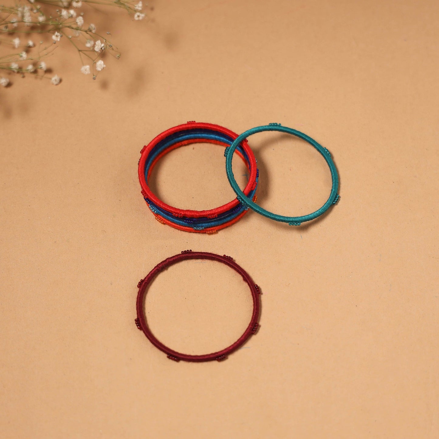 Patwa thread & bead work bangles by kailash (set of 6) 70
