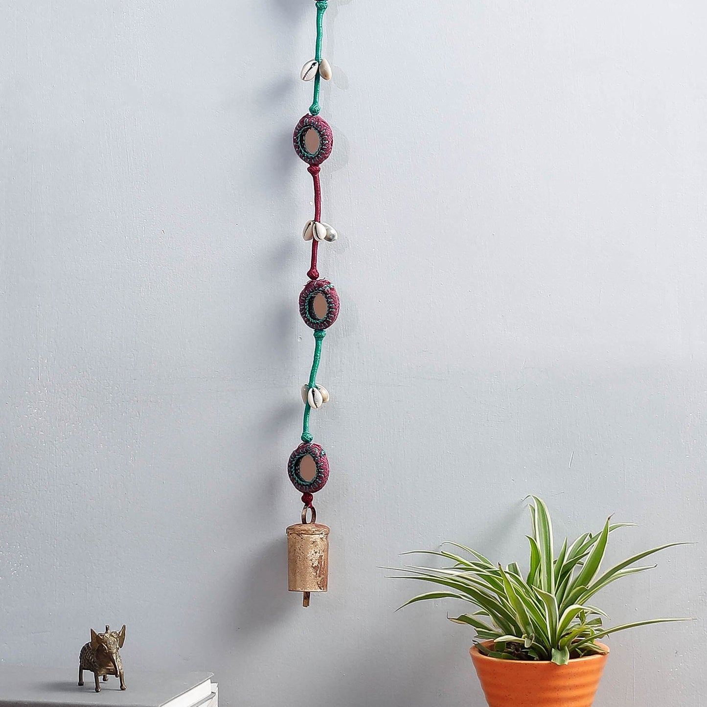 Patwa Thread & Mirror Work Hanging with Bell