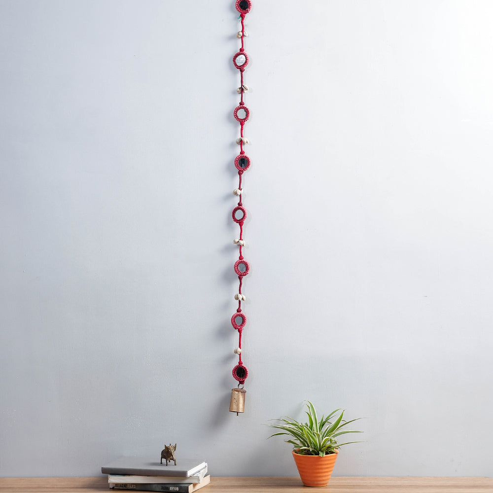 Patwa Thread & Mirror Work Hanging with Bell