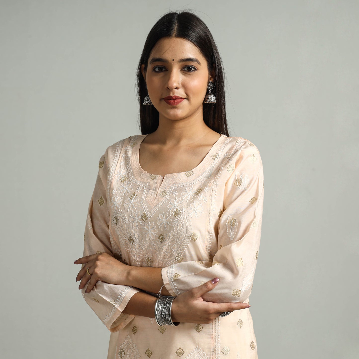chikankari embroidered kurta