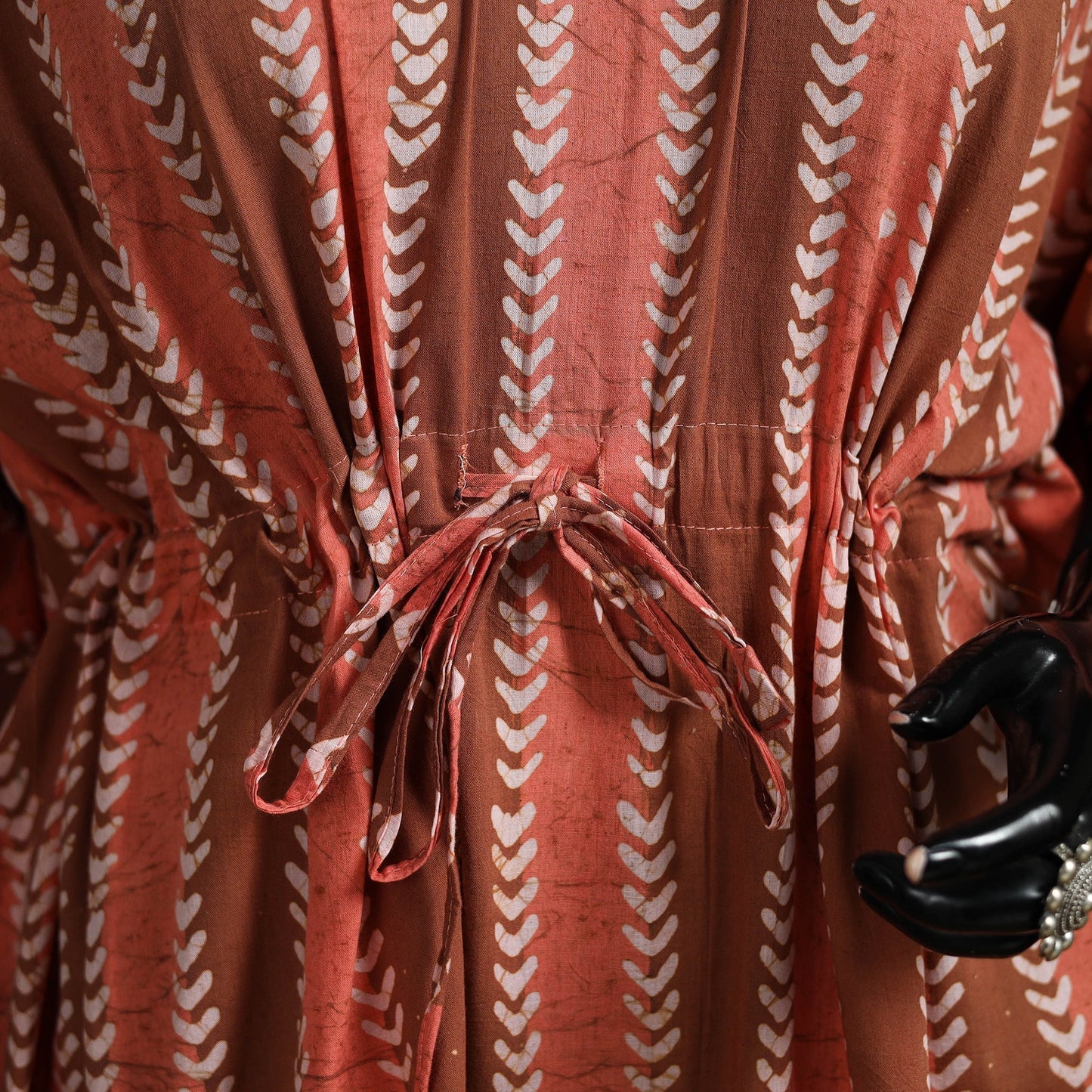 Hand batik cotton short kaftan 03 - handcrafted