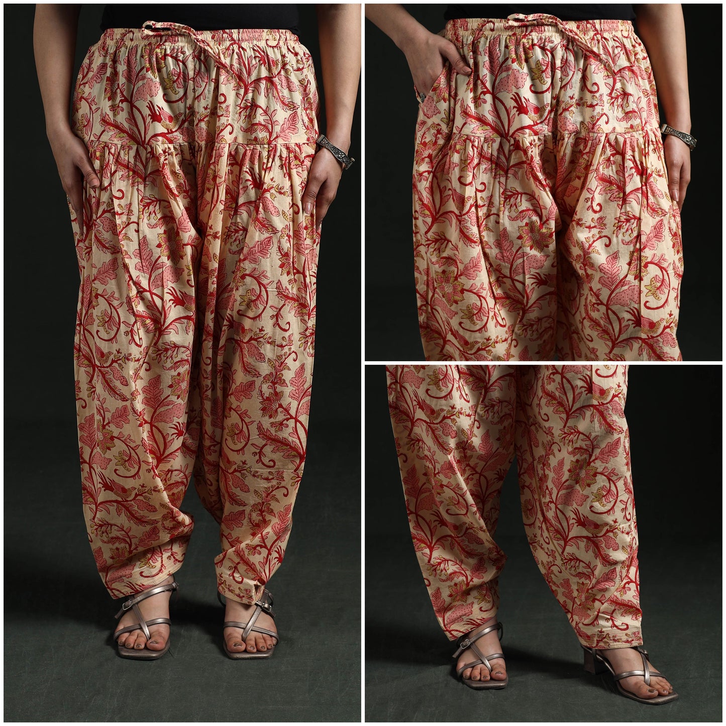 Hand block print cotton sanganeri salwar 09 - handcrafted