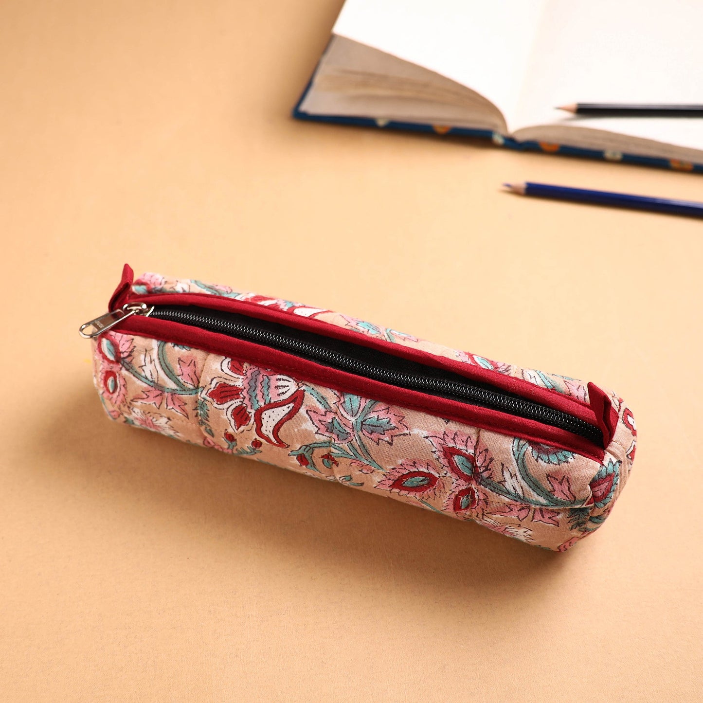 Handcrafted Quilted Cotton Multipurpose Pencil Pouch