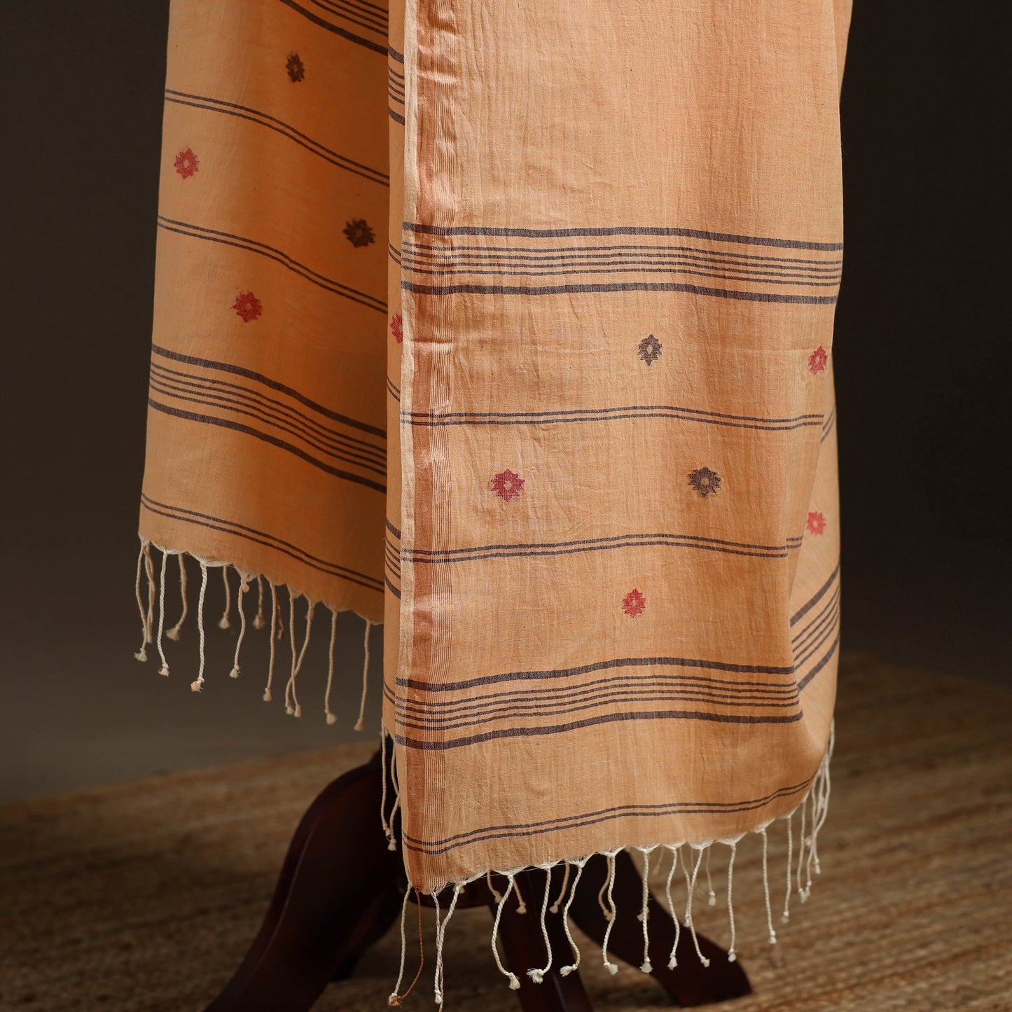 Handloom cotton bengal jamdani dupatta 12 - handcrafted