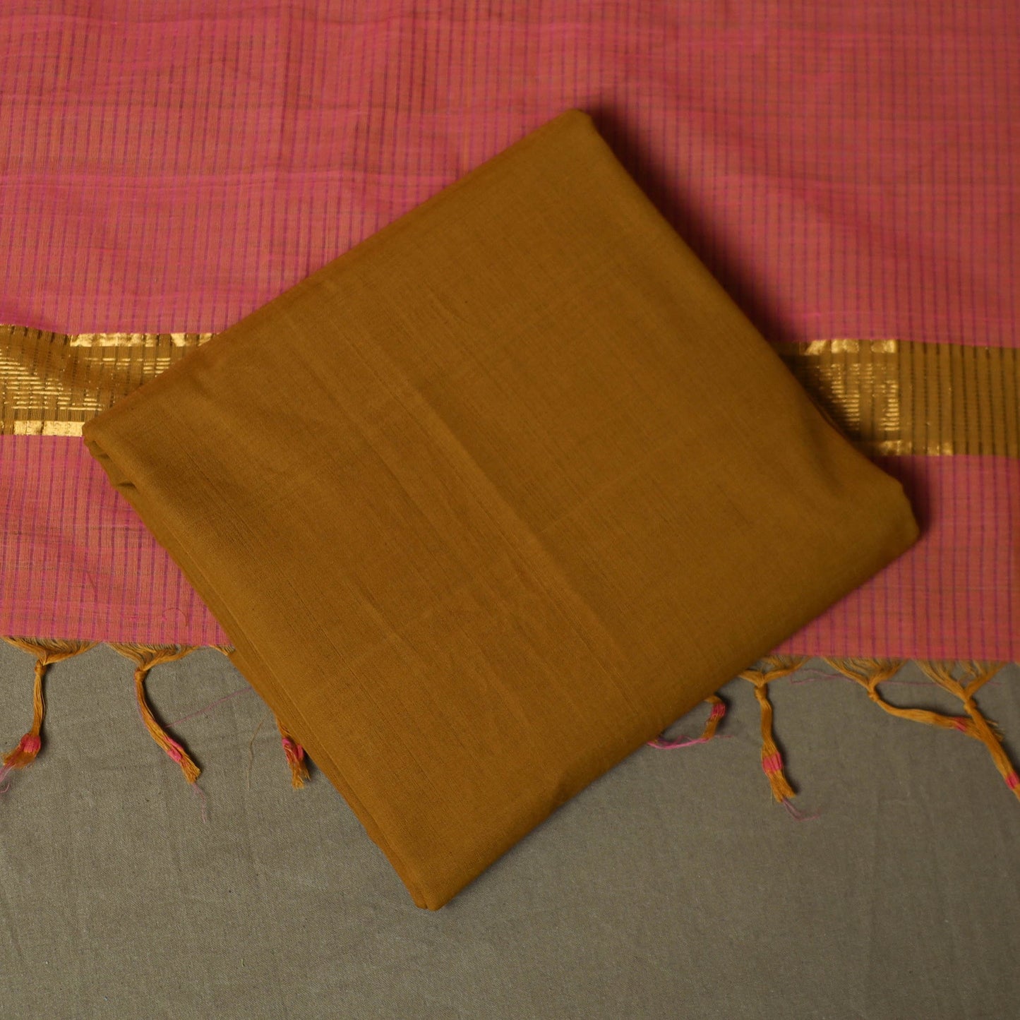 Handloom cotton mangalagiri 3pc unstitched dress material