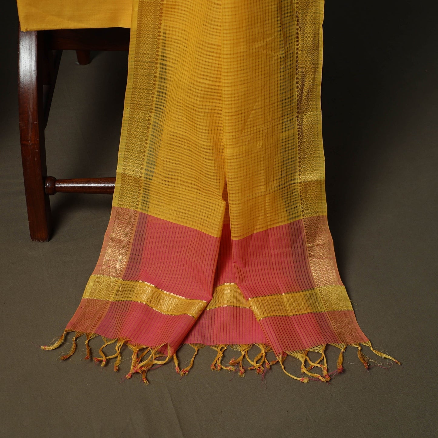 Handloom cotton mangalagiri 3pc unstitched dress material