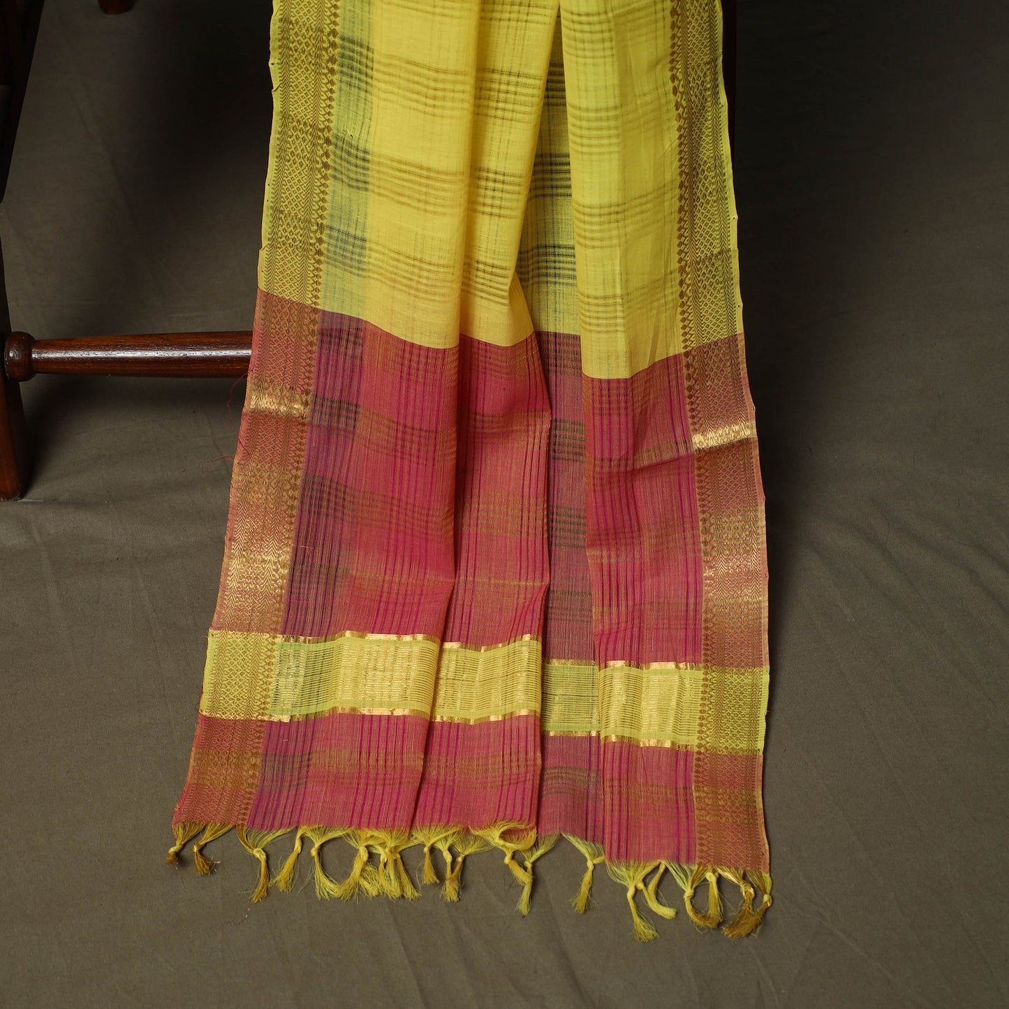 Handloom cotton mangalagiri 3pc unstitched dress material