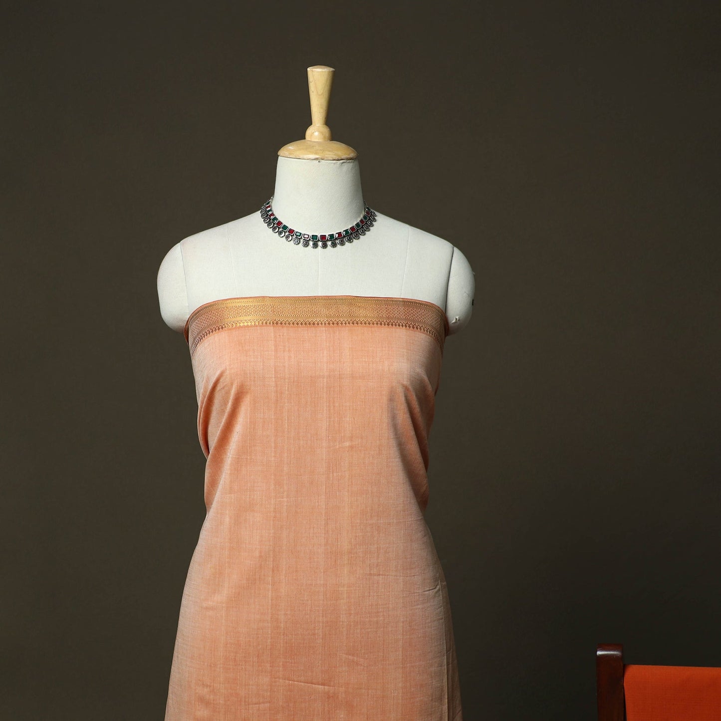 Handloom cotton mangalagiri 3pc unstitched dress material