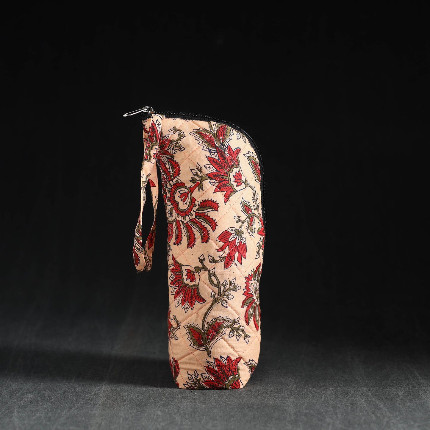 Peach Handmade Cotton 1L Water Bottle Cover