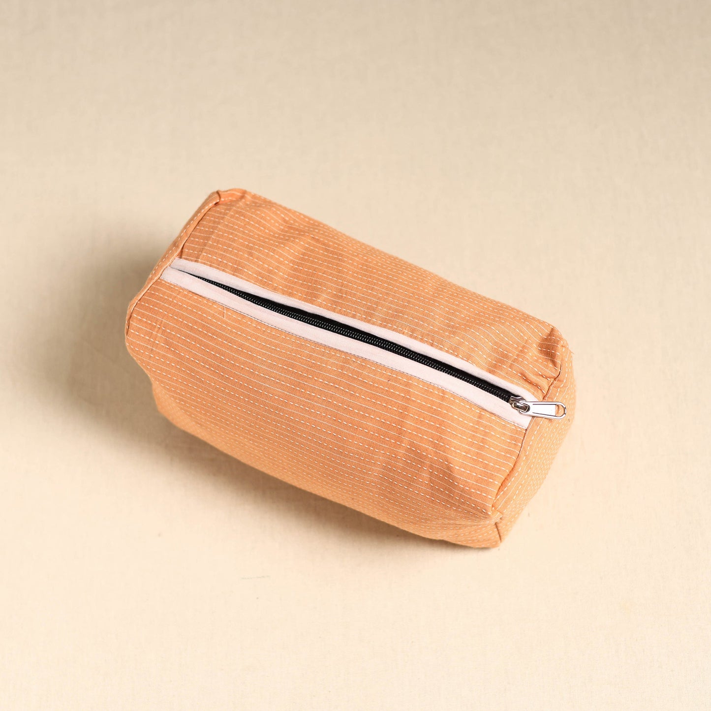 Peach Handmade Cotton Toiletry Pouch