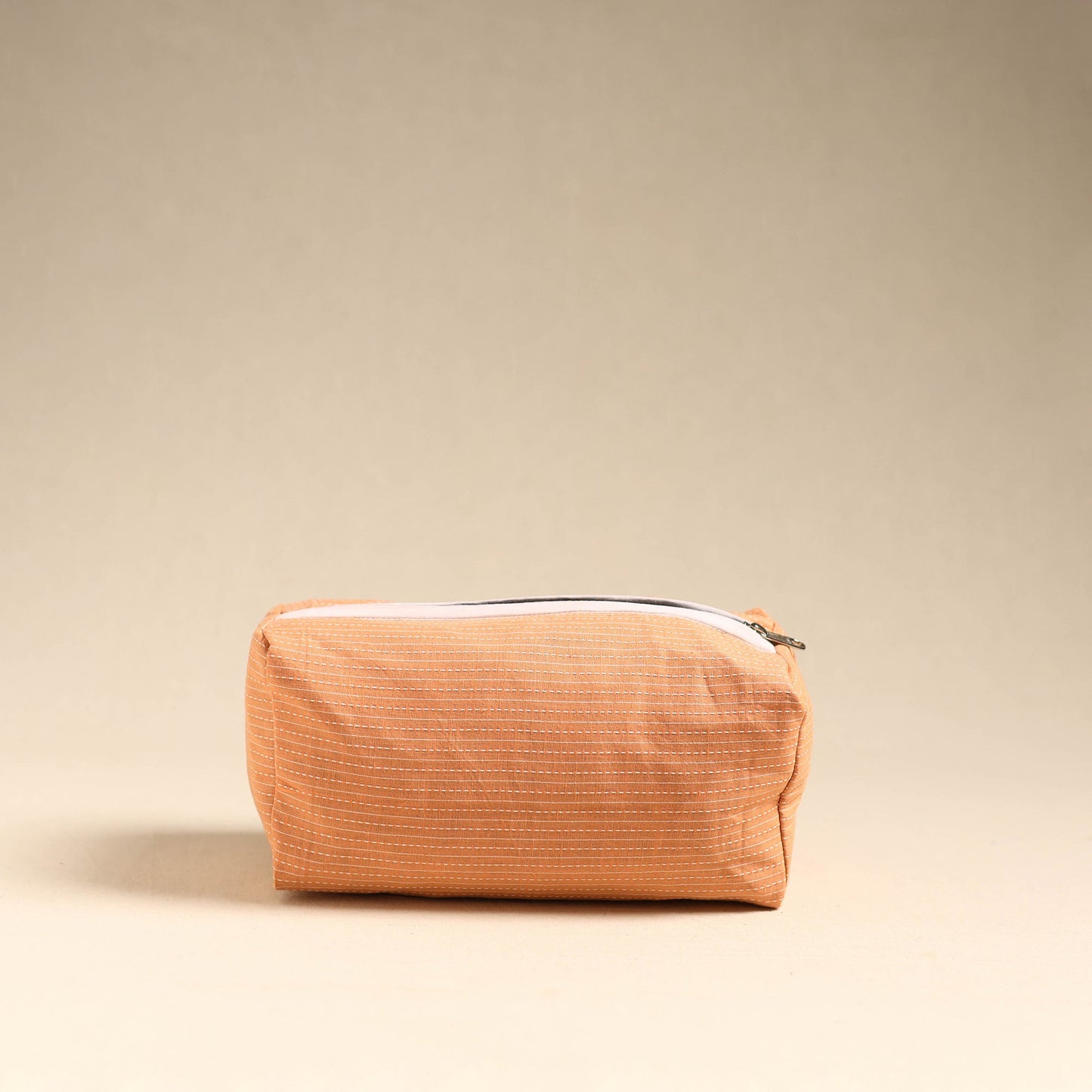 Peach Handmade Cotton Toiletry Pouch