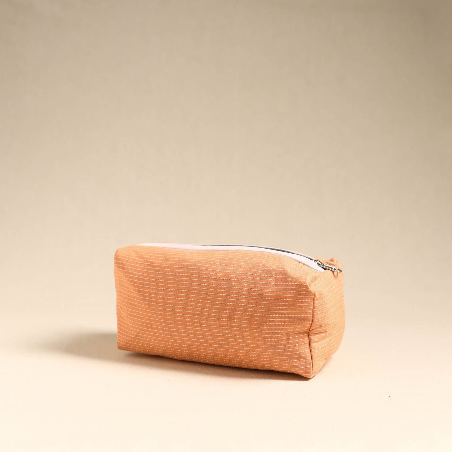 Peach Handmade Cotton Toiletry Pouch