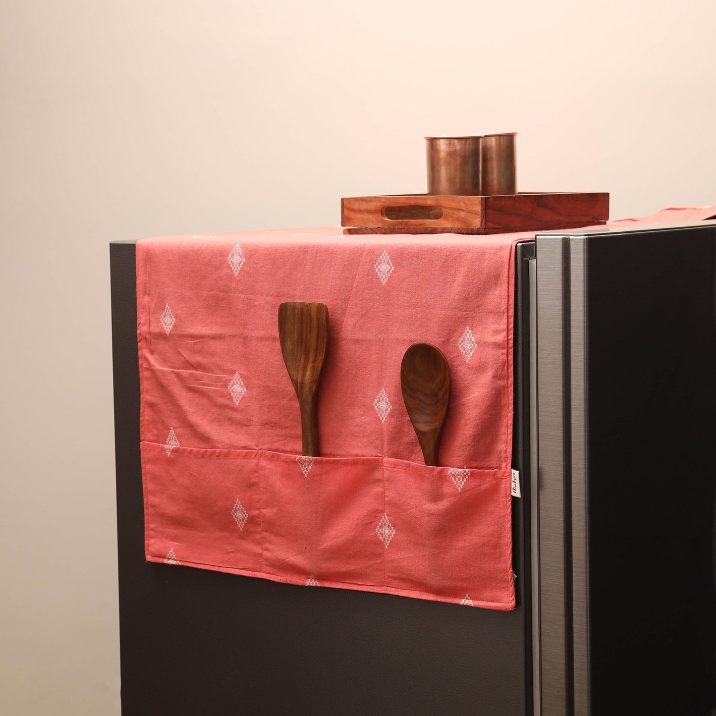Handmade fridge top cover with multiple pockets 14